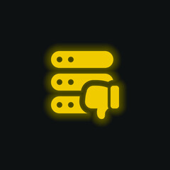 Bad Review yellow glowing neon icon