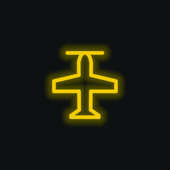 Fototapeta premium Airscrew yellow glowing neon icon