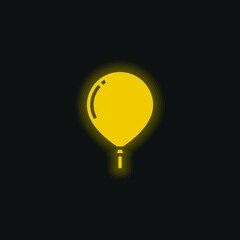 Balloon yellow glowing neon icon