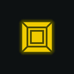 Art yellow glowing neon icon