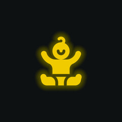 Baby yellow glowing neon icon