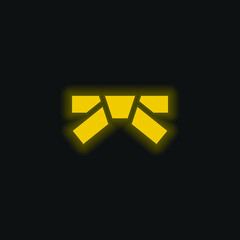 Belt yellow glowing neon icon