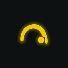 Backbend yellow glowing neon icon