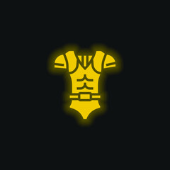 Armor yellow glowing neon icon