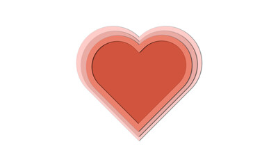 Heart style paper cut paper.Love