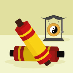 chinese parchment and gong