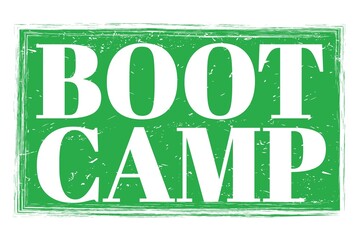 BOOT CAMP, words on green grungy stamp sign