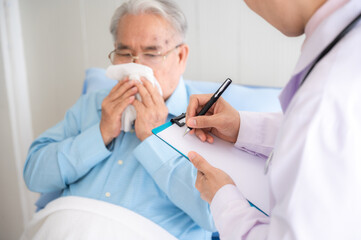 professional doctor working in medical checking up patient in hospital clinic, health care concept