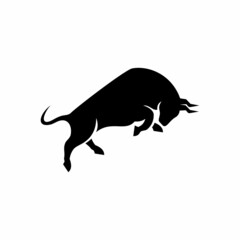 Bull high jump icon vector illustration