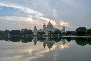 The Victoria Memorial is one of the most popular tourist destinations in Kolkata. Reflection is...