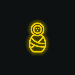 Baby Outline yellow glowing neon icon