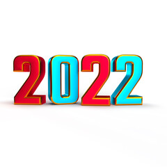 New Year 2022 Creative Design Concept - 3D Rendered Image