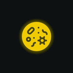 Bacteria yellow glowing neon icon