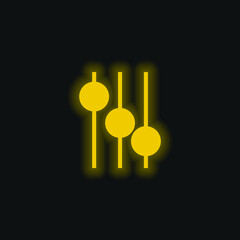 Audio Mixer Controls yellow glowing neon icon