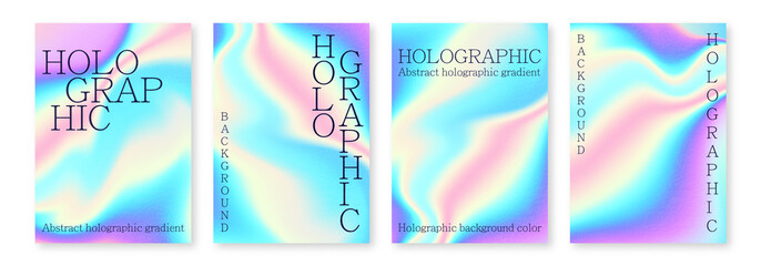Multicolored bright background with iridescent tints of color. Holographic effect, color gradient transitions.