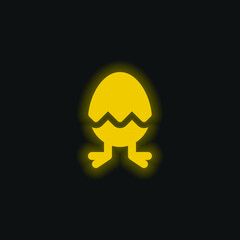 Birth yellow glowing neon icon