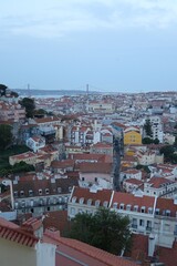 Cityscape of Lisbon in the dusk . Porugal