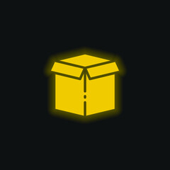 Box yellow glowing neon icon