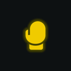 Boxing yellow glowing neon icon