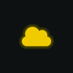 Big Cloud yellow glowing neon icon