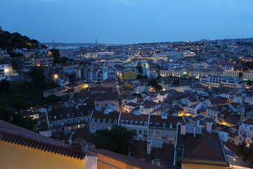 Fototapeta na wymiar Cityscape of Lisbon in the dusk . Porugal
