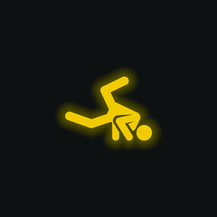Breakdance yellow glowing neon icon