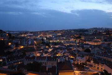 Fototapeta premium Cityscape of Lisbon in the dusk . Porugal