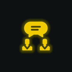 Agreement yellow glowing neon icon
