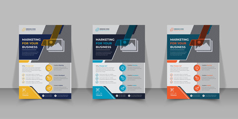 Business poster or flyer and brochure or magazine design, vector template layout in illustrator