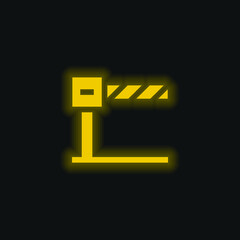 Barrier yellow glowing neon icon