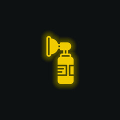 Anesthesia yellow glowing neon icon