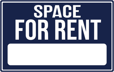 A sign in blue color that says : space for rent 
