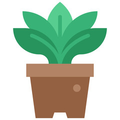 plant pot flat icon