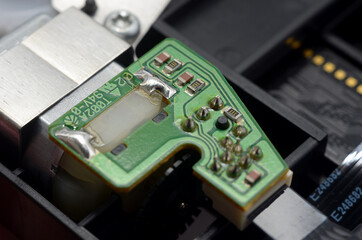 parts spare parts electronic components of the board close-up