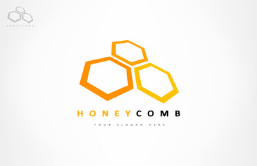 bee honeycomb logo vector design