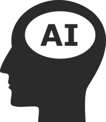 artificial intelligence ai head icon