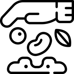 sowing seeds line icon
