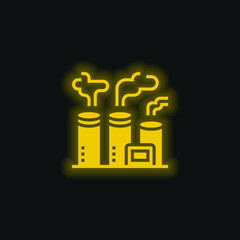 Air Pollution yellow glowing neon icon