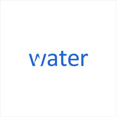 wordmark logo water in negative space concept