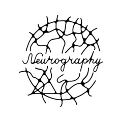 Neurography graphic illustration. Vector psychology line art. Abstract sketch theory