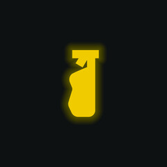 Bottle yellow glowing neon icon