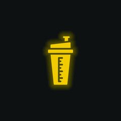 Bottle yellow glowing neon icon