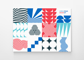 Cover design template. Abstract geometric pattern. Vector illustration for brochure, flyer, cover, poster, presentation, portfolio or banner.