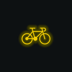 Fototapeta premium Bike Of A Gymnast yellow glowing neon icon
