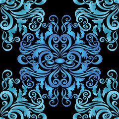 Original tangled seamless pattern on black