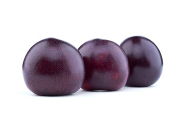 Plum Red Fruit on isolated white background with shadow