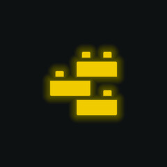 Brick yellow glowing neon icon