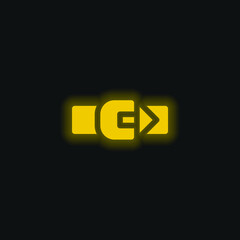 Belt yellow glowing neon icon