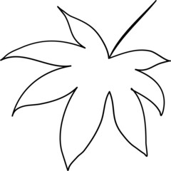 Maple leaf hand drawn sketch line icon