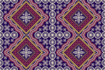 Geometric ethnic oriental traditional pattern.Figure tribal embroidery style.Design for wallpaper,clothing,wrapping,fabric,vector illustration.